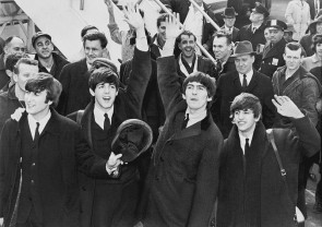 De Beatles op de J.F. Kennedy-luchthaven in New York